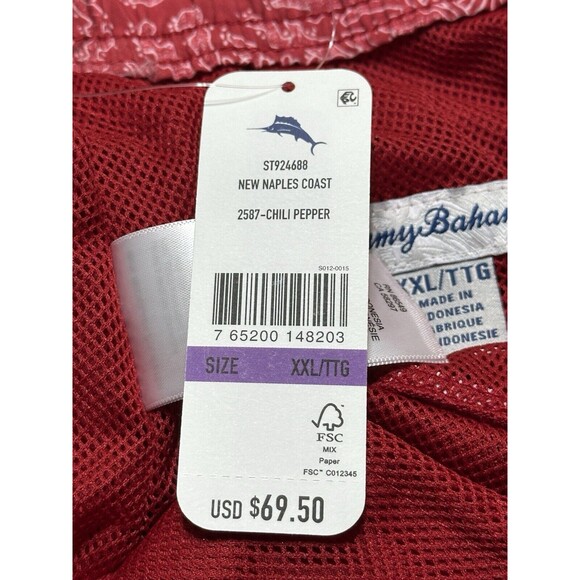 NWT Tommy Bahama New Naples Coast Men's XXL 2XL Swim Trunks UPF Chili Pepper Red - Picture 14 of 15